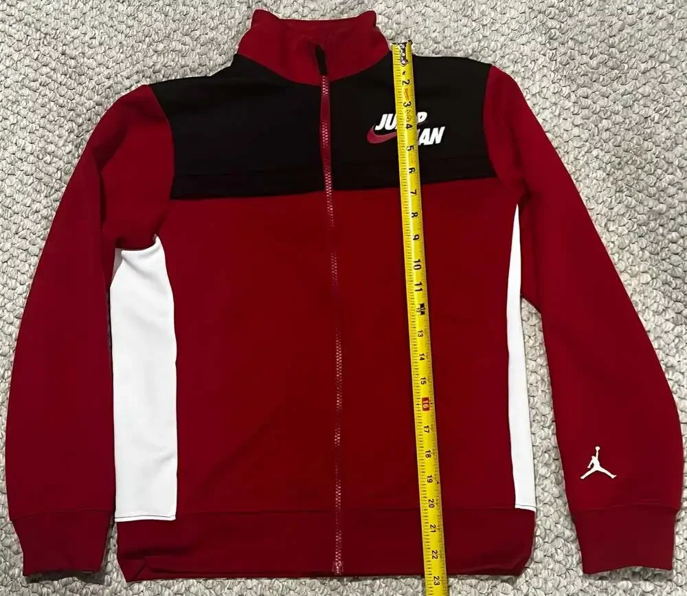 Nike Jordan Boys Youth size Large Full Zip Track Jacket Red Black White